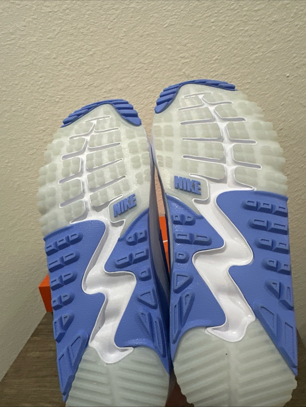 Nike White and Periwinkle Blue Air Max Style Sneakers - Picture 3 of 5